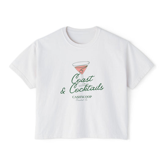 Coast & Cocktails martini graphic Tee | Beachy cocktail shirt