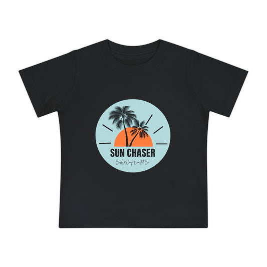 Baby CxC T-Shirt — "Sun Chaser" Tropical Palm Sunset Tee for Infants