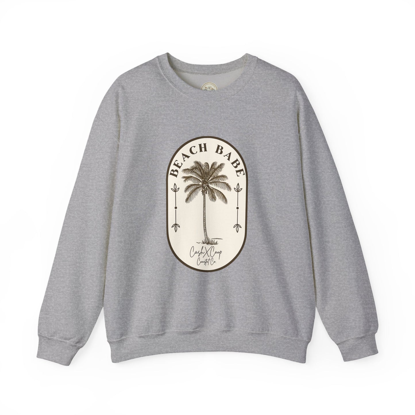 Beach Babe Palm Tree Crewneck Sweatshirt | Vintage Surf Vibes