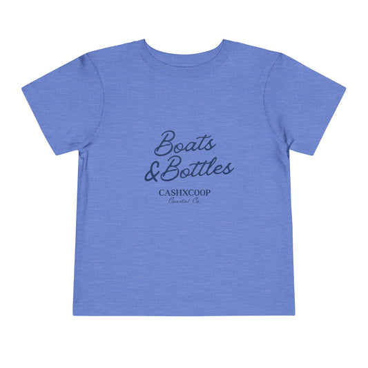 Boats & Bottles Toddler Tee | Nautical Script Kids Shirt