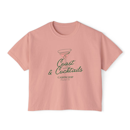 Coast & Cocktails martini graphic Tee | Beachy cocktail shirt