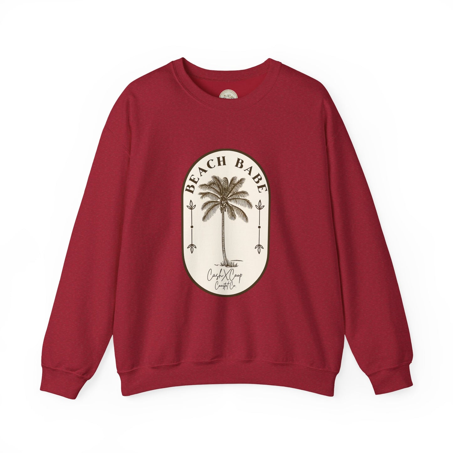 Beach Babe Palm Tree Crewneck Sweatshirt | Vintage Surf Vibes