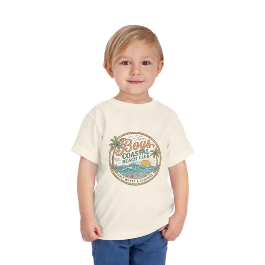 Coastal Beach Club Waves Graphic Toddler Tee | Surf Palm Sunset