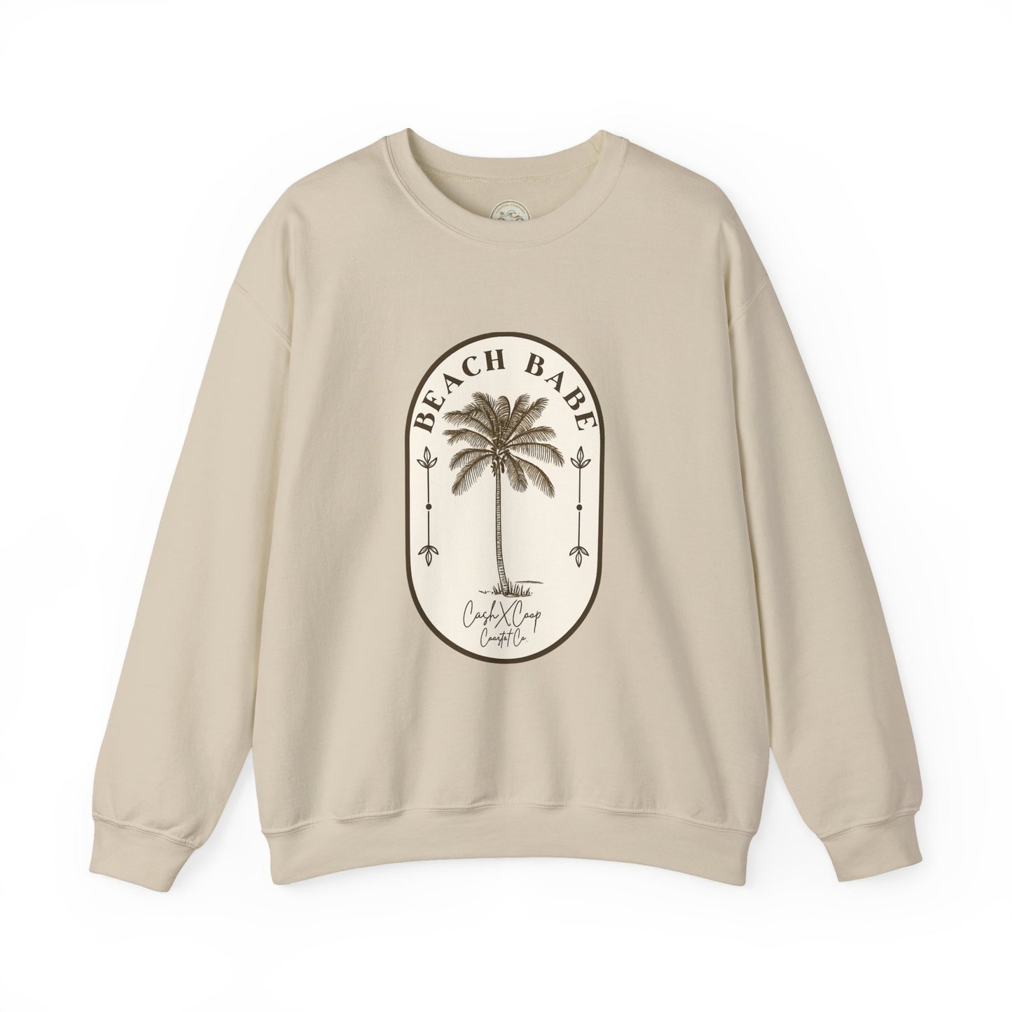 Beach Babe Palm Tree Crewneck Sweatshirt | Vintage Surf Vibes