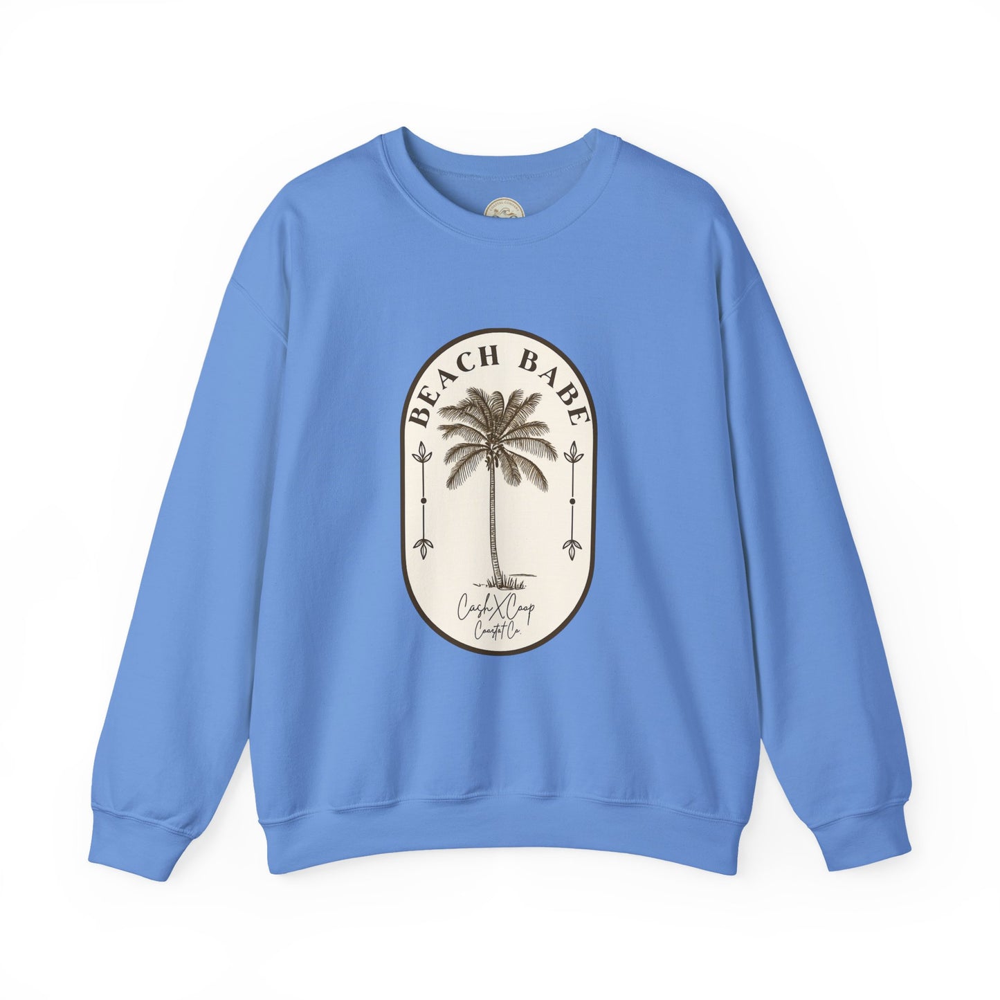 Beach Babe Palm Tree Crewneck Sweatshirt | Vintage Surf Vibes