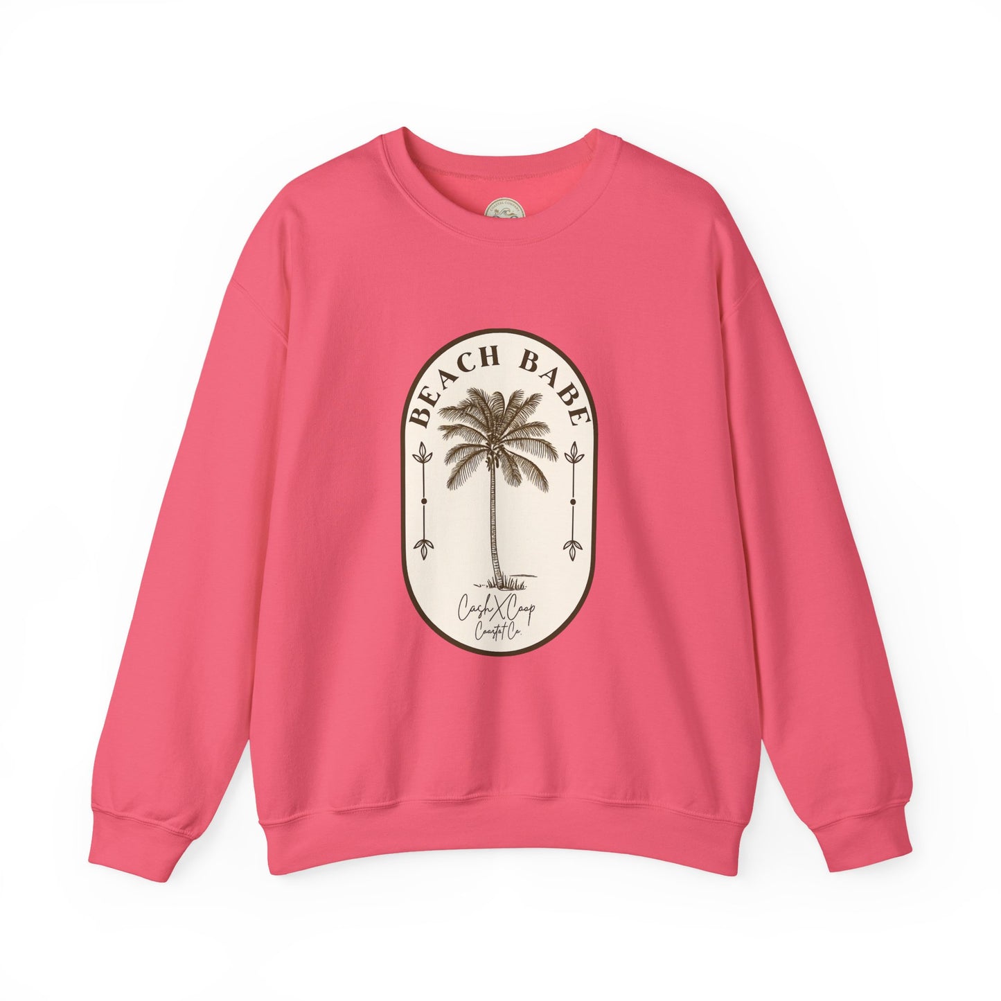 Beach Babe Palm Tree Crewneck Sweatshirt | Vintage Surf Vibes