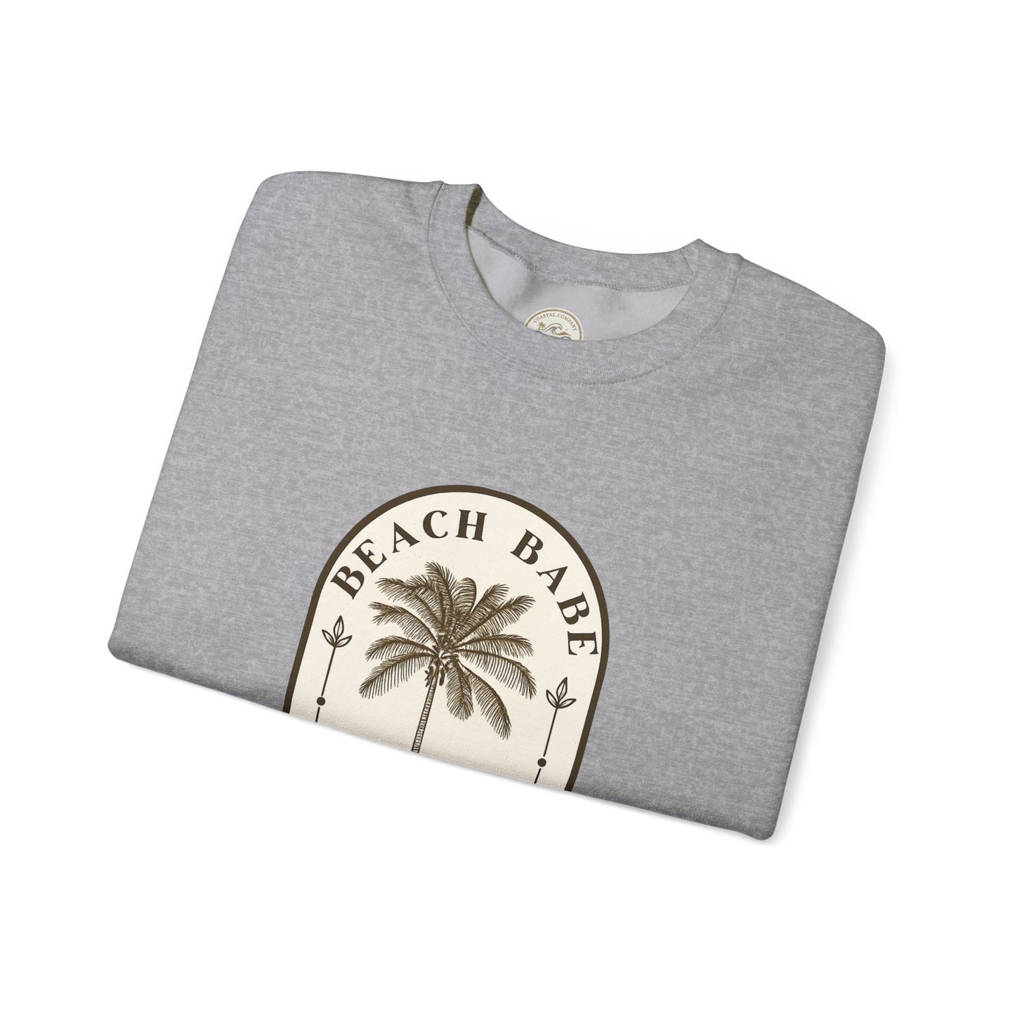 Beach Babe Palm Tree Crewneck Sweatshirt | Vintage Surf Vibes