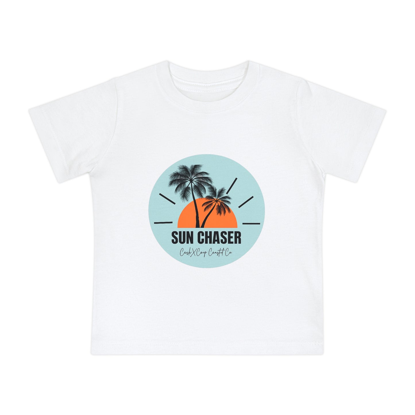 Baby CxC T-Shirt — "Sun Chaser" Tropical Palm Sunset Tee for Infants