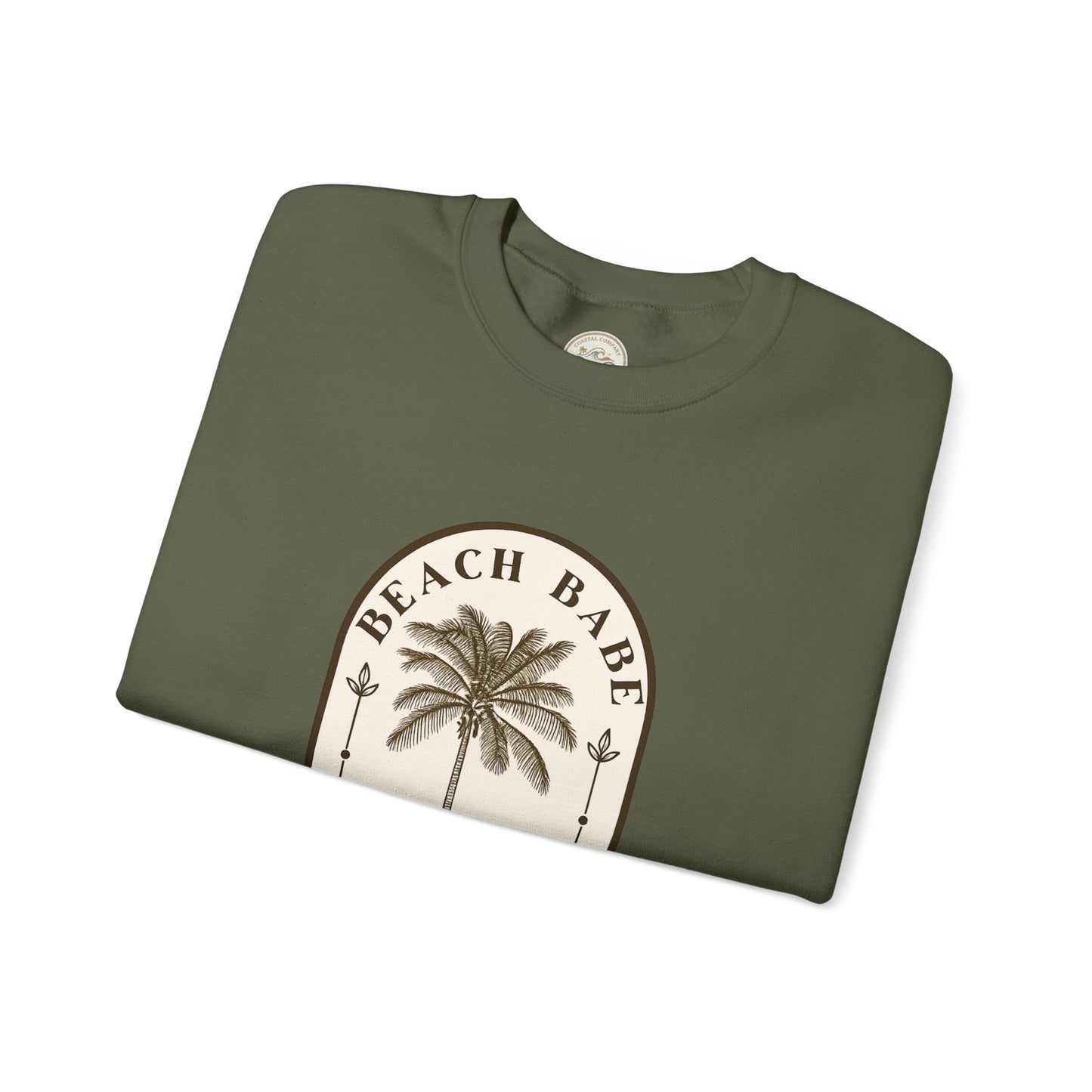 Beach Babe Palm Tree Crewneck Sweatshirt | Vintage Surf Vibes