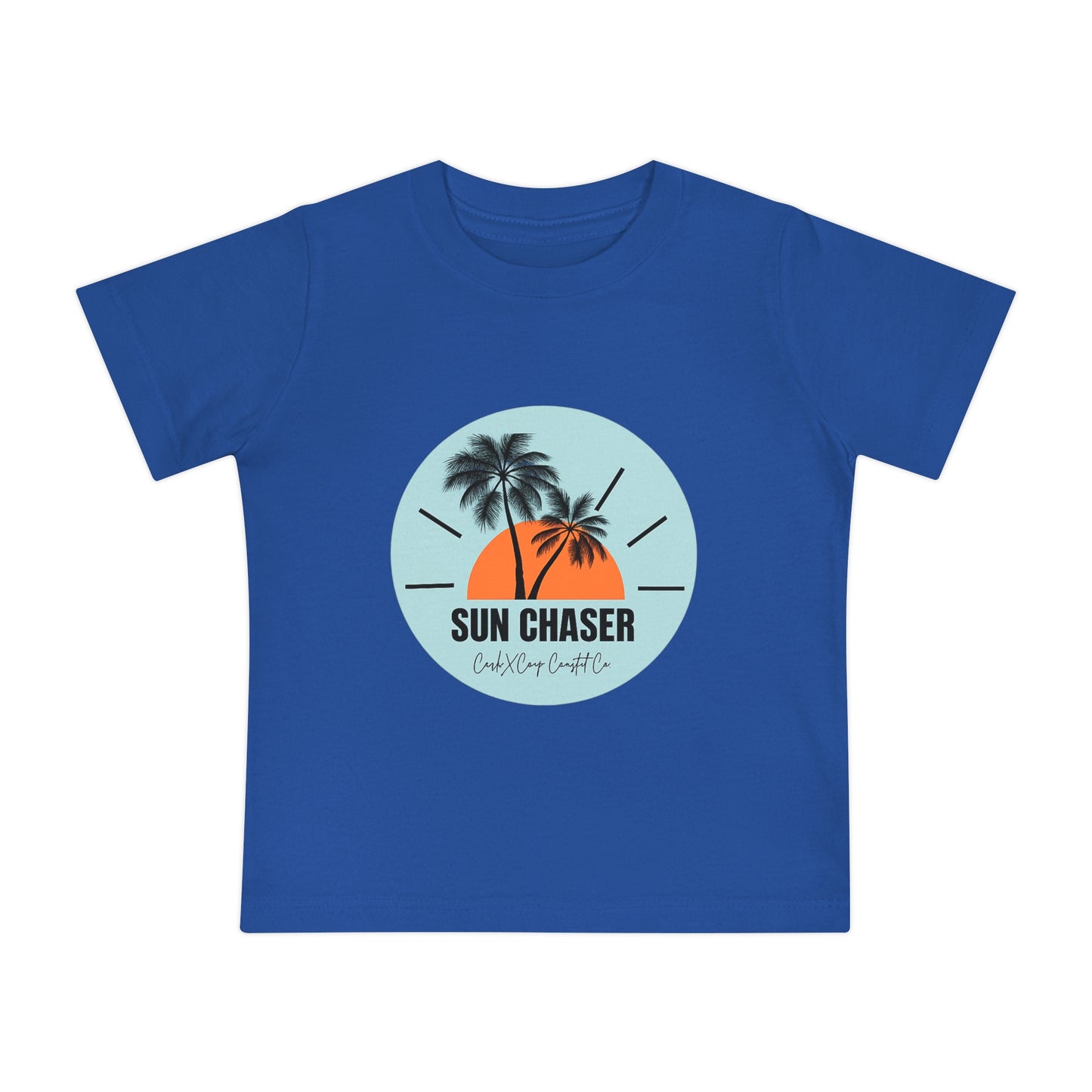 Baby CxC T-Shirt — "Sun Chaser" Tropical Palm Sunset Tee for Infants