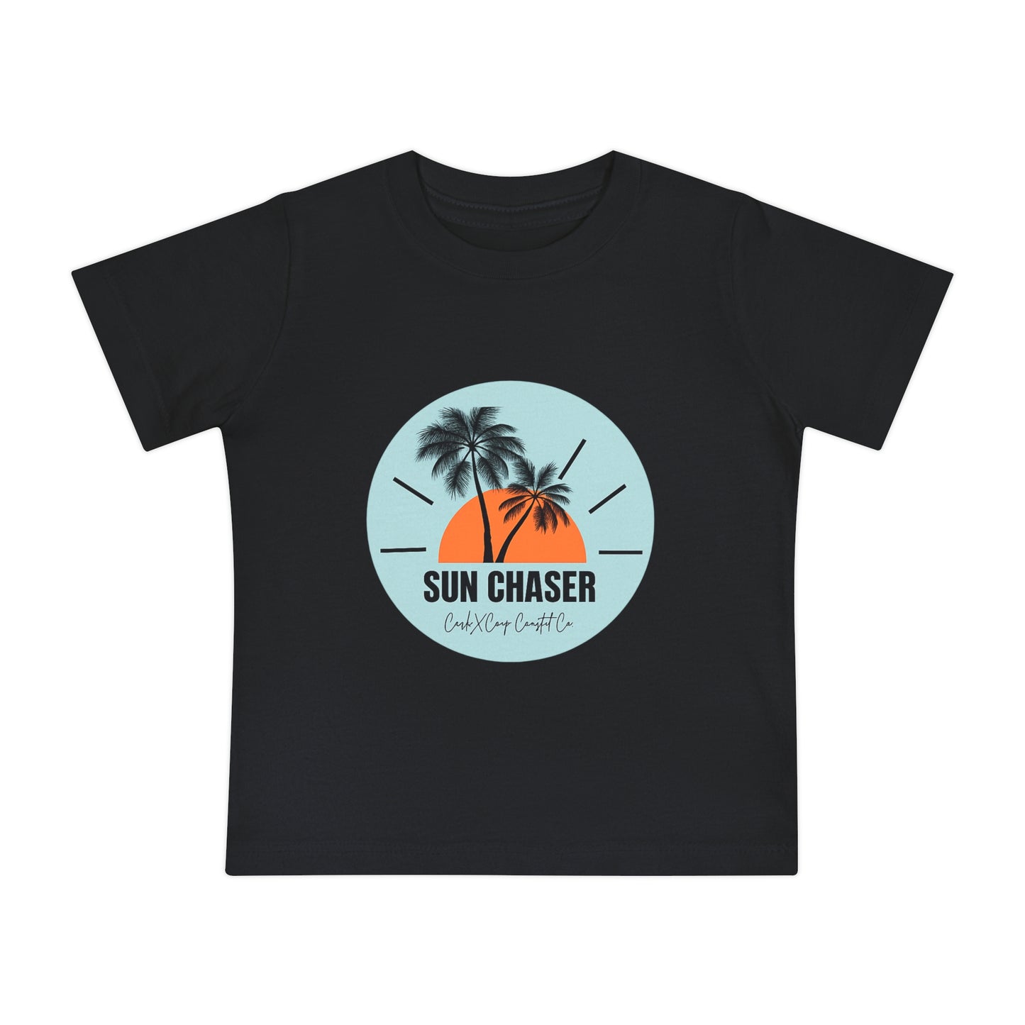 Baby CxC T-Shirt — "Sun Chaser" Tropical Palm Sunset Tee for Infants